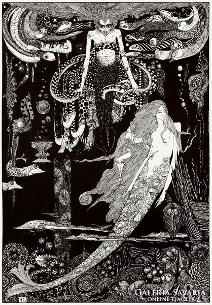 Andersen tündérmesék szecessziós könyv illusztráció Clarke 1916 Kis hableány és a tengeri boszorkány