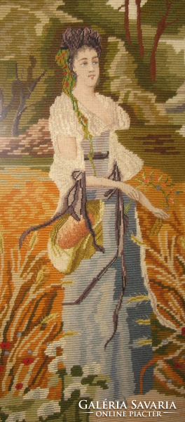 A real curiosity !! Turn of the century tapestry image