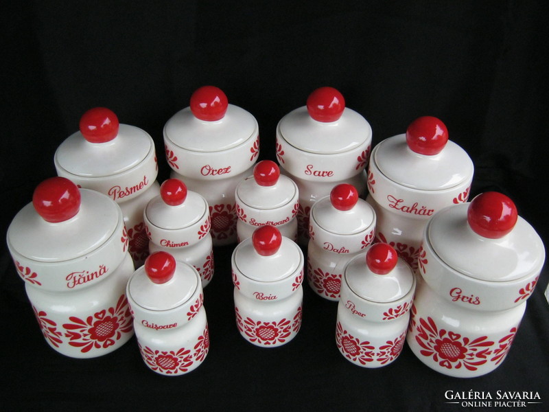 Set of 12 porcelain spice holders