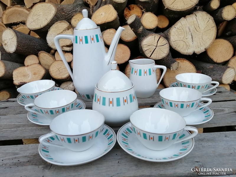 Retro raven house mocha / coffee set _ for 6 people