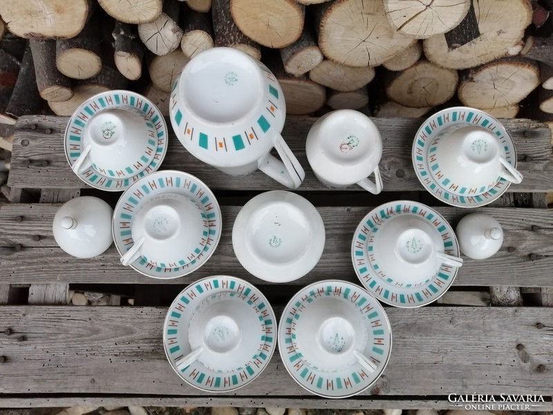 Retro raven house mocha / coffee set _ for 6 people