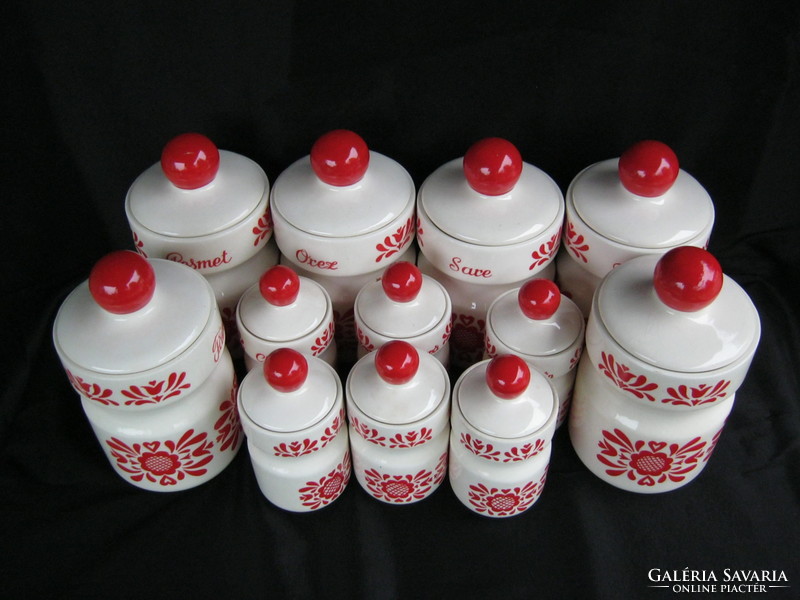 Set of 12 porcelain spice holders