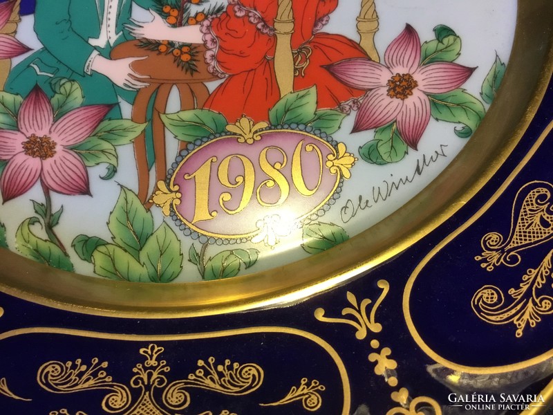 31 Centis hutschenreuther decorative plate, wall plate 1980, German, (wine)