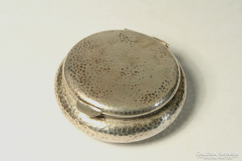 Silver medicine box with gilded inner 24g d = 4cm medicine box jar