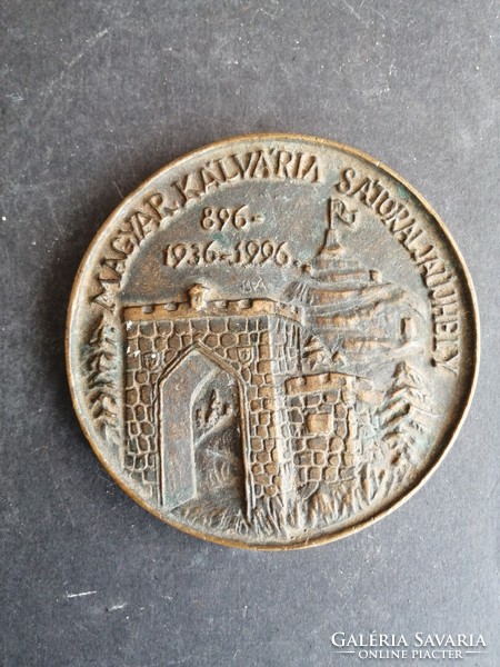 Hungarian Calvary 896 0926-1996 bronze plaque - ep