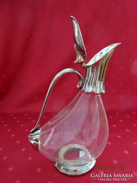 Silver-plated Italian wine jug, Art Nouveau style, height 25 cm. There are some!