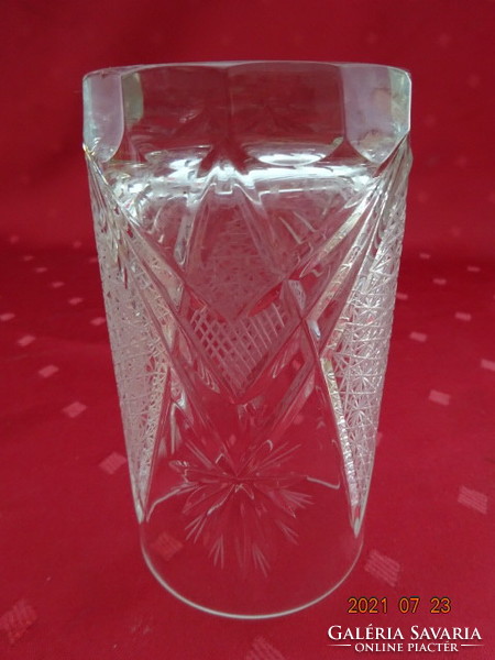 Crystal glass with a thick base, height 12.5 cm. He has!