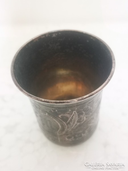 Antik orosz ezüst vodkás pohár Moszkva 1892