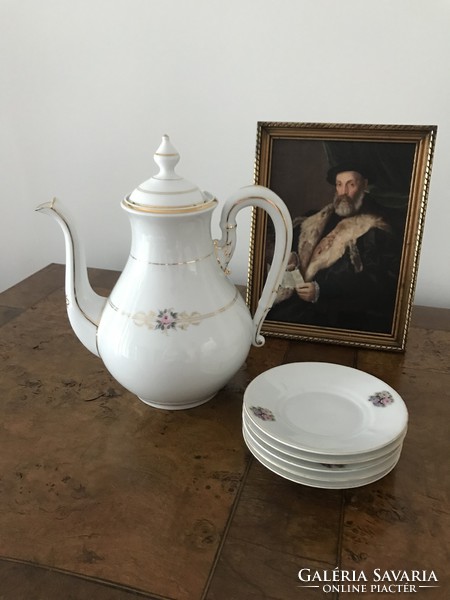 Hibátlan nagyméretű antik porcelán teáskanna