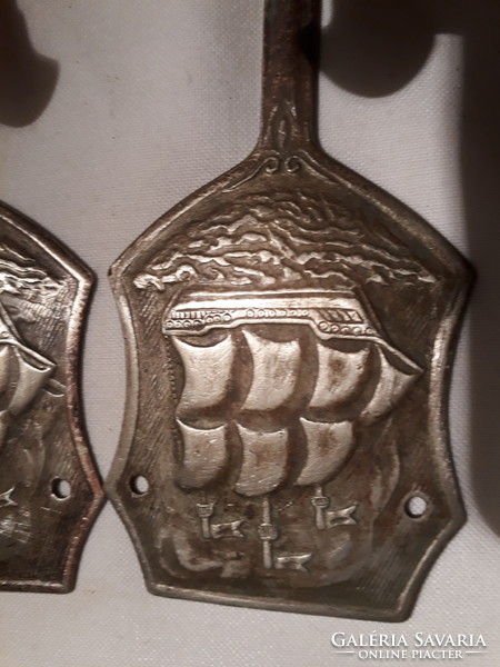 2 old ship's copper hangers