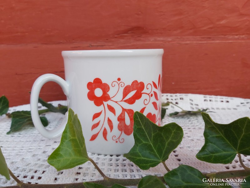 Rare zsolnay red patterned mug, nostalgia piece, cocoa mug