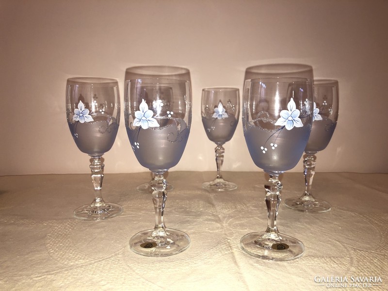 Hand-painted wine glasses (6 pcs) - Slovak adf