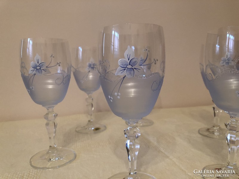 Hand-painted wine glasses (6 pcs) - Slovak adf