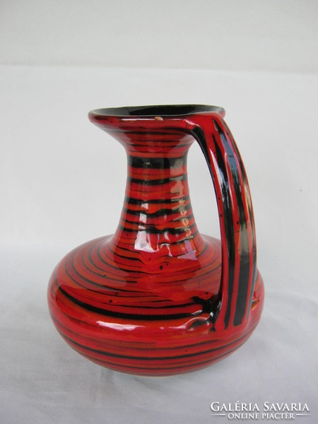 Retro ... Marked handicraft ceramic jug-shaped vase