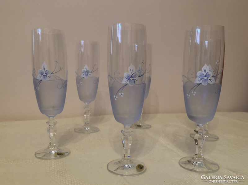 Hand-painted champagne glasses (6 pcs) - Slovak adf
