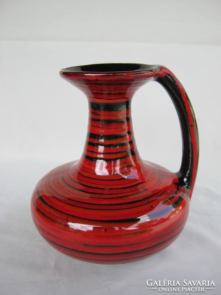 Retro ... Marked handicraft ceramic jug-shaped vase