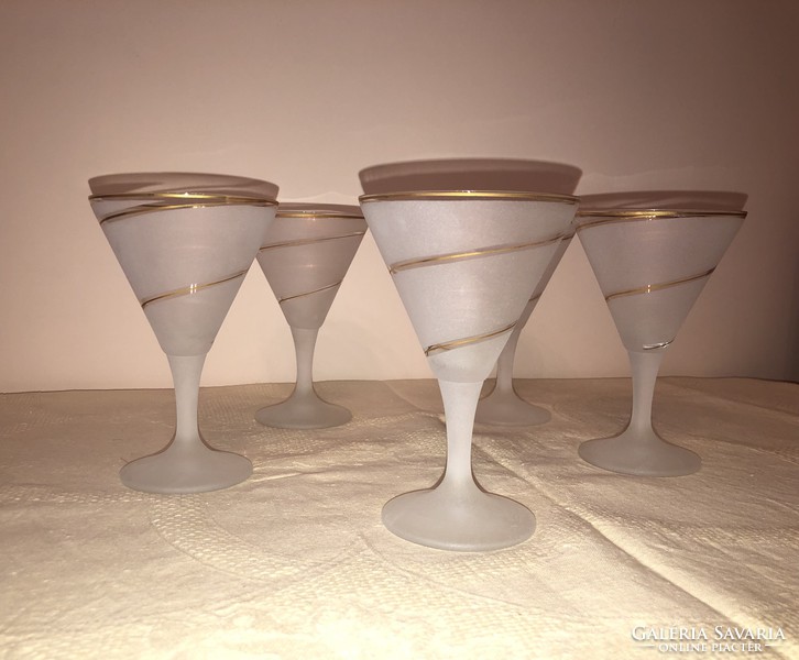 Gold-plated martini glass set (5 pcs.)