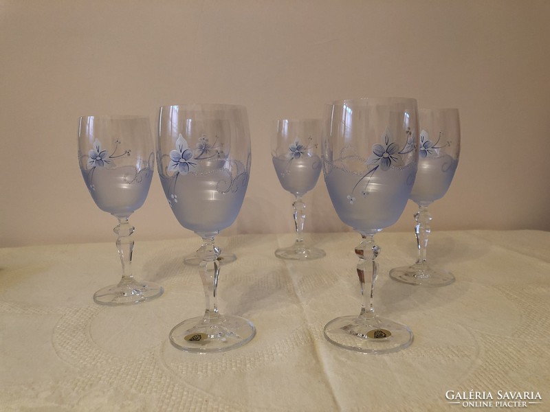 Hand-painted wine glasses (6 pcs) - Slovak adf