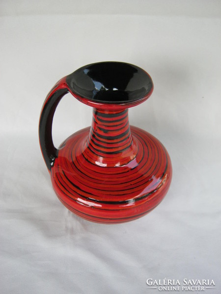 Retro ... Marked handicraft ceramic jug-shaped vase