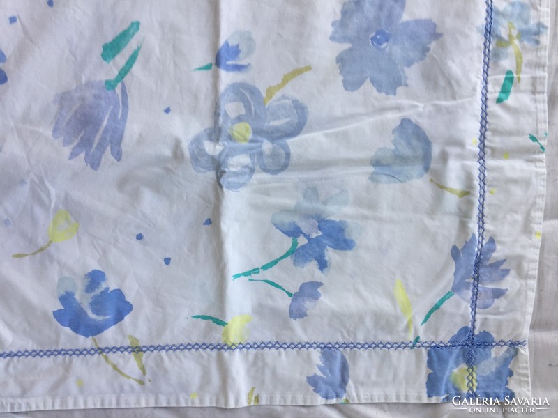 Kék virág-mintás pamut párna huzat, 2 db  56 x 84 cm