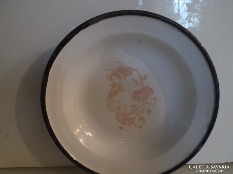 Plate - marked - old - enamelled - 18 cm - thick - perfect