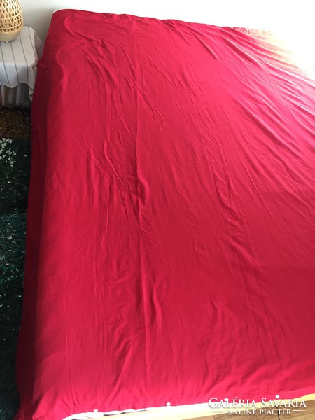 Bordó (piros)-törtfehér színű dupla paplanhuzat, ágynemű