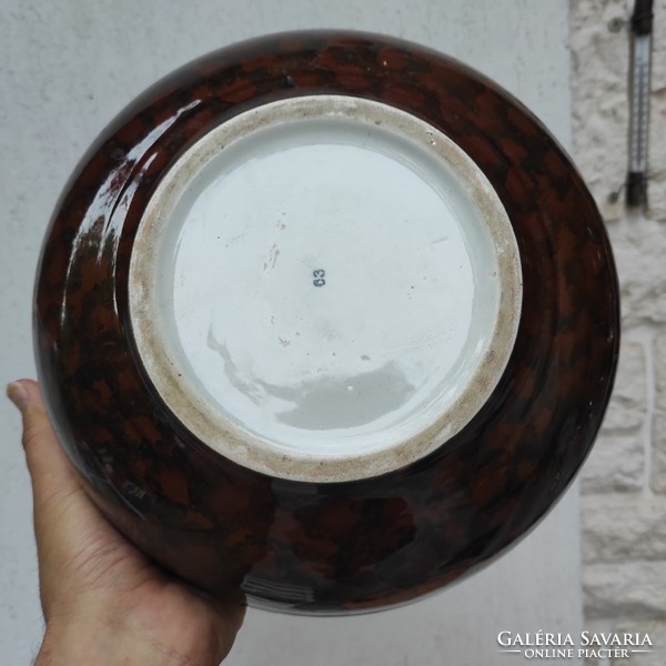 Extra thick porcelain table, centerpiece, washbasin, glazed coma type