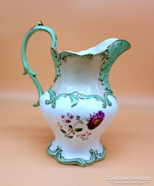 Angol porcelán kancsó festett virágdíszítéssel