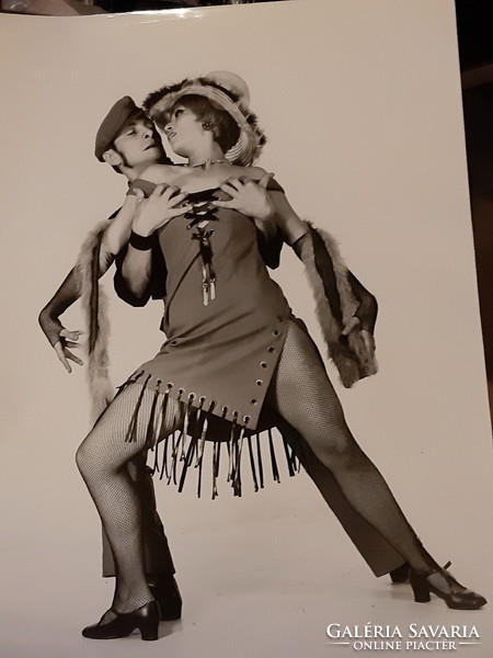 Retro műtermi erotikus táncművészeti fekete-fehér fotó A3 -as méret 70-80 -as évek