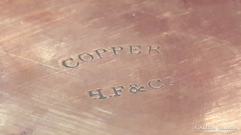 Antique faience lined copper kitchen bowl 2.