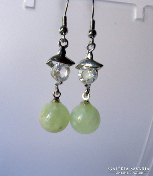 Jade ball mineral earrings