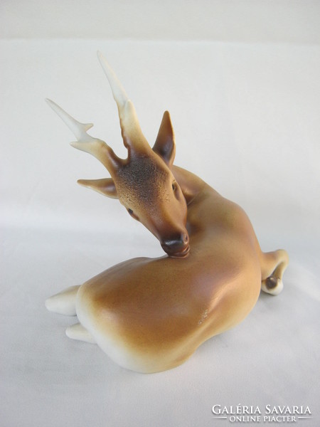 Retro ... Royal dux biscuit porcelain deer stag