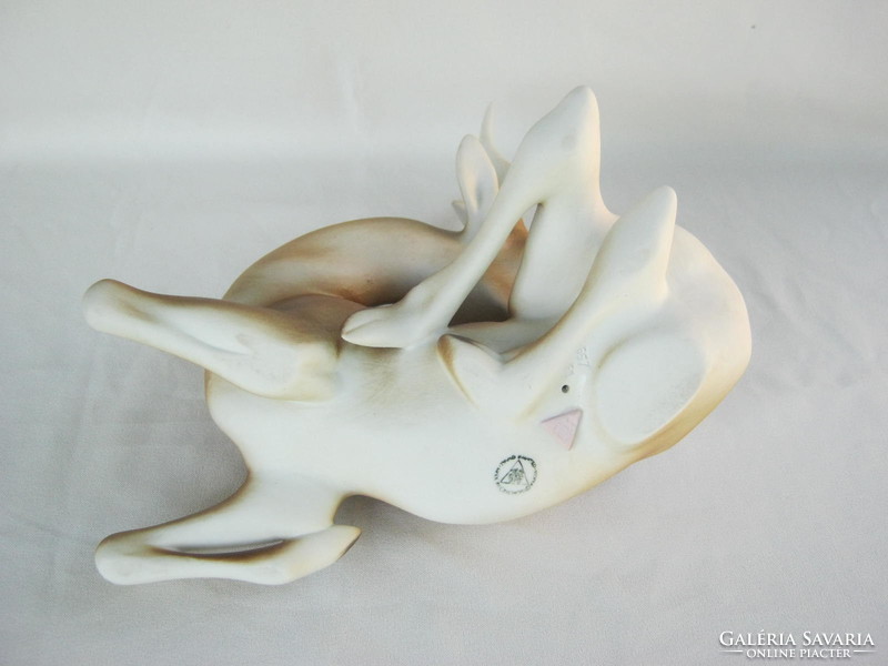 Retro ... Royal dux biscuit porcelain deer stag