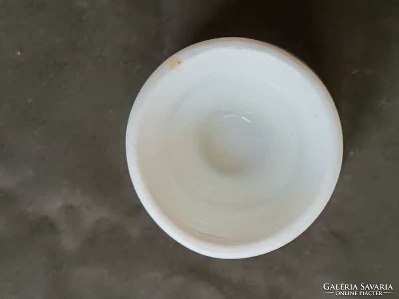 LEÁRAZTAM!!! Antik biedermeier kézzel festett lüszterezett porcelán talpas pohár