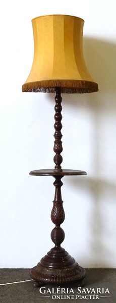 1F433 Antik dúsan faragott kézi esztergált állólámpa 1900 eleji darab 200 cm