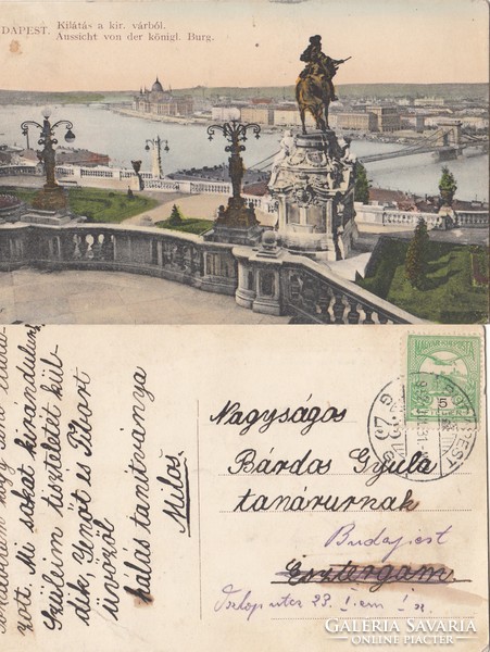 Budapest Kilátás a Királyi várból 1912 RK Magyar Hungary