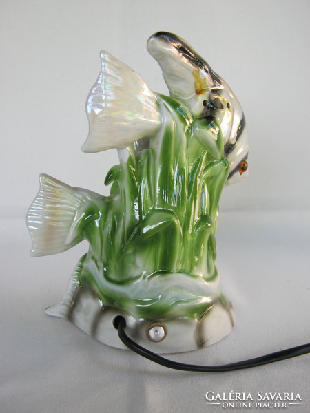 Porcelain fish lamp with a pair of elka signs