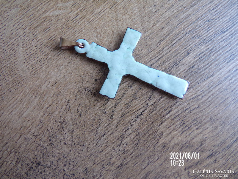 Craftsman fire enamel-millefiori cross pendant
