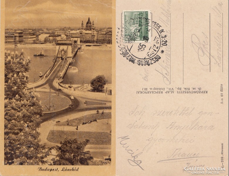 Budapest Lánc híd 1955 RK Magyar Hungary