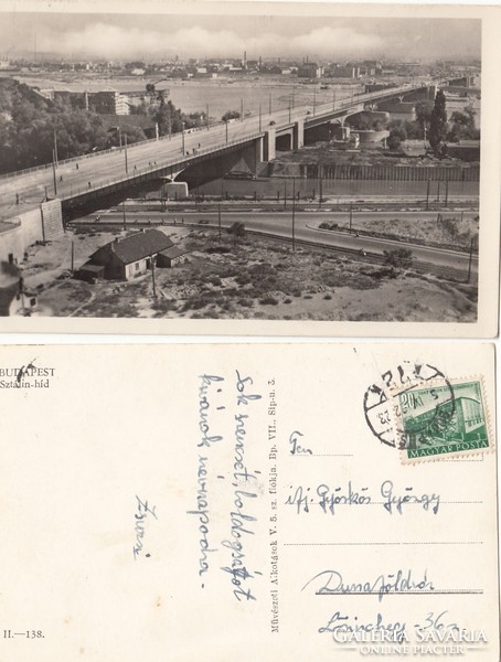 Budapest Sztálin híd 1955 RK Magyar Hungary