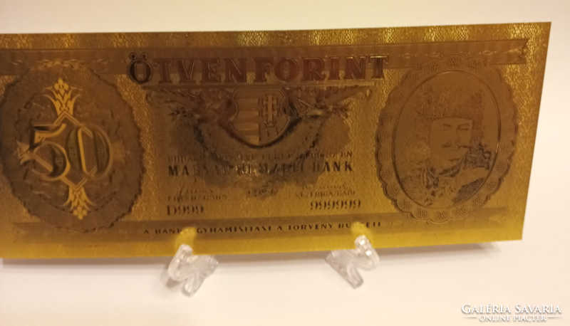 24 Kt gold fifty forint banknote