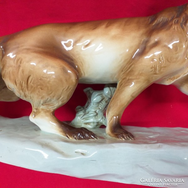 Royal dux large fox porcelain figure. 54 Cm.