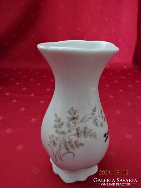 Izraeli porcelán, barna mintás váza, Israel felirattal, magassága 14 cm. Vanneki!