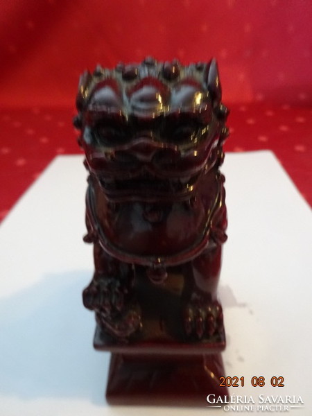 Kínai gyám oroszlán szobor, magassága 11 cm. Vanneki.