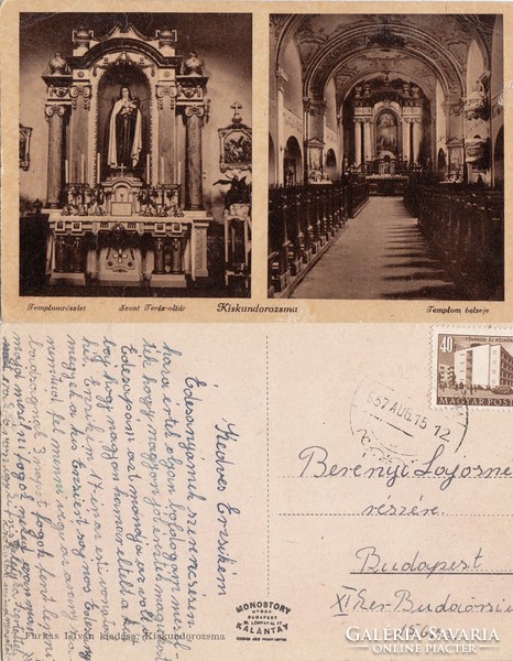 Kiskundorozsma templombelső 1957 RK Magyar Hungary