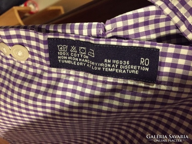 Branded men's, youth clothing, light purple checkered cotton shirt, charlestyrwhitt brand, size xxl