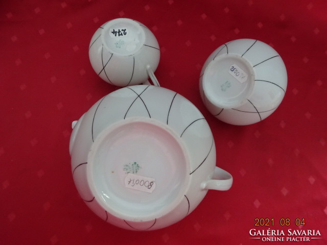 Ravenclaw porcelain, hand-painted teapot, sugar bowl and milk jug. Jokai.