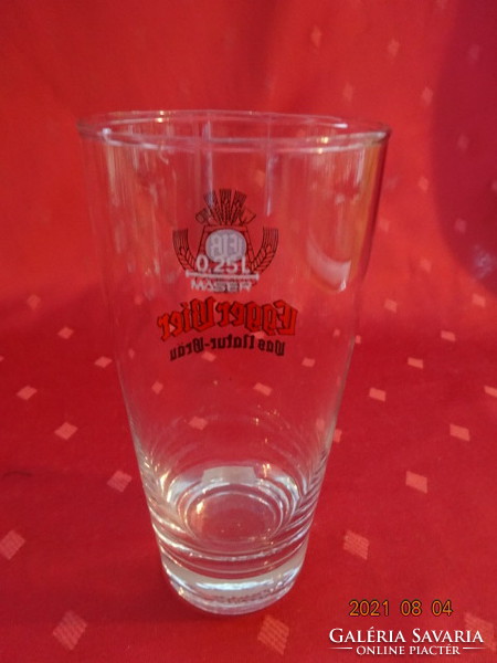 Egger Bier sörös pohár, 1/4 literes, magassága 14 cm. Vanneki.