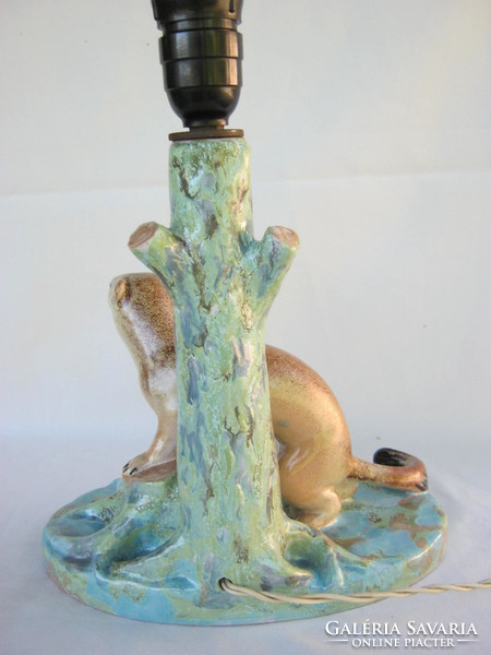 Retro ... Industrial ceramic weasel figurine lamp fixture