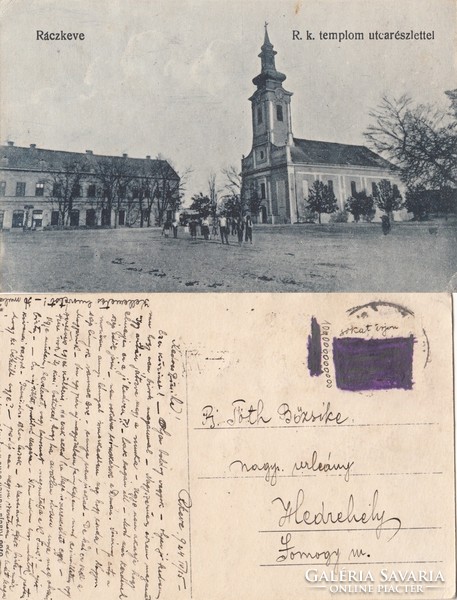 Ráczkeve R.k. templom utcarészlet 1924 RK Magyar Hungary